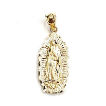 Load image into Gallery viewer, 14k yellow gold virgin Mary Guadalupe pendant diamond cut religious jewelry 2.5g