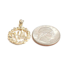 Load image into Gallery viewer, 14k yellow Gold Narcotics Anonymous circle NA Symbol Pendant fine jewelry 3.2g