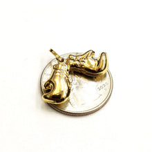 Load image into Gallery viewer, 14k yellow gold hollow 3D classic boxing gloves charm pendant fine jewelry 1.9g