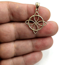 Load image into Gallery viewer, 14k yellow Gold Nudo De Bruja Witches Knot Pendant Gift fine jewelry unisex 2g