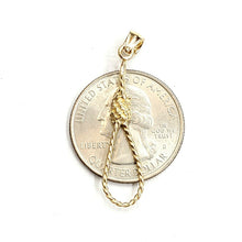 Load image into Gallery viewer, New 14k yellow Gold Noose rope 3D Pendant charm fine jewelry gift unisex 1.4g