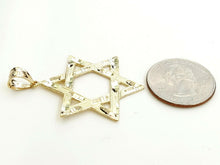 Load image into Gallery viewer, 14k yellow gold star of David Jewish Israel charm pendant religious jewelry 4.6g