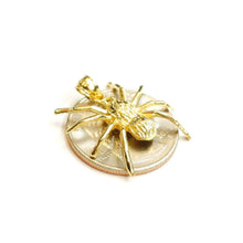 Load image into Gallery viewer, New 14k yellow Gold solid Spider Pendant charm spooky gift fine jewelry 2.9g