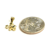 Load image into Gallery viewer, 14k yellow Gold Tiny puzzle piece Pendant charm unisex gift fine jewelry 0.7g