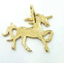 Load image into Gallery viewer, New 14k real yellow gold unicorn full body pendant charm jewelry fine gift 0.8g