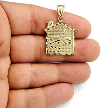 Load image into Gallery viewer, New 10k yellow gold trap house pendant charm diamond cut gift fine jewelry 3g