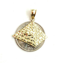 Load image into Gallery viewer, New 10k yellow solid Gold Egyptian pyramid eye Pendant fine gift jewelry 2.3g