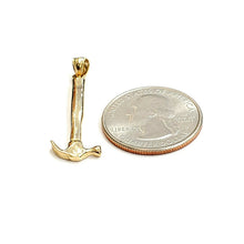 Load image into Gallery viewer, New 14k Yellow Gold 3D Hammer Pendant charm construction tool fine jewelry 2.2g