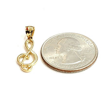 Load image into Gallery viewer, New 14k solid yellow Gold music sign note Pendant gift fine jewelry 1.1g