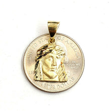 Load image into Gallery viewer, 14k yellow gold tiny jesus face head pendant charm fine religious jewelry 2.1g