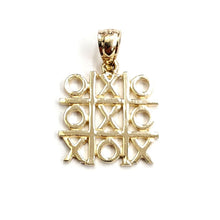 Load image into Gallery viewer, New 14k yellow Gold tic tac toe xoxo Pendant charm game fine jewelry gift 2.1g