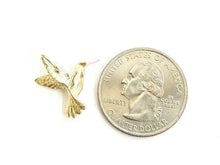 Load image into Gallery viewer, 14k yellow Gold solid hummingbird Pendant charm fine gift jewelry for her 1g