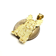 Load image into Gallery viewer, Solid 10k yellow Gold French bulldog Pendant charm diamond cut fine jewelry 2.5g