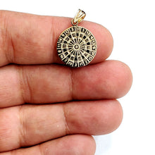 Load image into Gallery viewer, New 14k yellow Gold solid round Dart Board Pendant 0.63" gift fine jewelry 1.6g