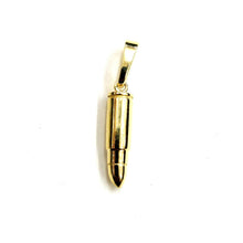 Load image into Gallery viewer, New 14k yellow gold 3D bullet pendant charm military gift fine jewelry 2g
