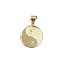Load image into Gallery viewer, New 14k solid yellow Gold yin ying yang taoist symbol Pendant jewelry 0.62" 1.3g