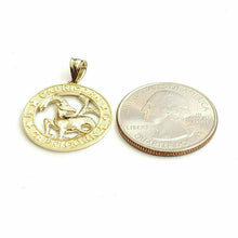 Load image into Gallery viewer, 10k yellow Gold round Capricorn Sea Goat zodiac Pendant charm fine jewelry 2.4g