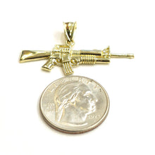 Load image into Gallery viewer, New 10k yellow Gold AR15 AR-15 machine gun rifle army Pendant fine jewelry 2.1g