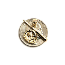 Load image into Gallery viewer, New 14k yellow Gold baseball bat glove ball Pendant sport game fine jewelry 2.2g