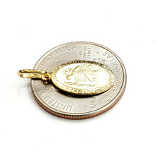 Load image into Gallery viewer, New 14k solid yellow gold oval saint Christopher pendant charm fine jewelry 1.5g