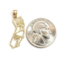 Load image into Gallery viewer, New 14k yellow gold California outline map pendant charm palm fine jewelry 1.4g