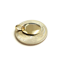 Load image into Gallery viewer, 14k Yellow Gold solid tiny oval name tag engravable Pendant charm shiny 1.5g