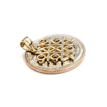 Load image into Gallery viewer, New 14k yellow Gold tic tac toe xoxo Pendant charm game fine jewelry gift 2.1g