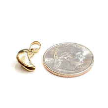 Load image into Gallery viewer, 14k yellow gold Fortune cookie pendant lucky charm gift for her fine jewelry 2g