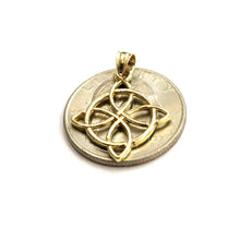 Load image into Gallery viewer, 14k yellow Gold Nudo De Bruja Witches Knot Pendant fine jewelry unisex 1.5g