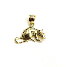 Load image into Gallery viewer, New 14k yellow Gold mouse Pendant animal charm Children gift fine jewelry 1.6g