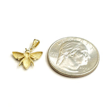 Load image into Gallery viewer, New 14k yellow Gold Tiny solid honey bee Pendant charm gift fine jewelry 1g
