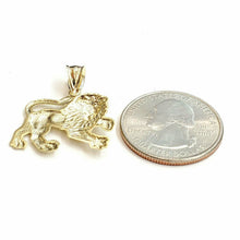 Load image into Gallery viewer, 10k yellow Gold lion full body Leo zodiac Pendant charm gift fine jewelry 1.9g