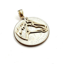 Load image into Gallery viewer, New 14k yellow Gold horse head animal Pendant charm gift fine jewelry 1.2g