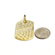 Load image into Gallery viewer, 10k yellow Gold solid men's nugget dog tag Pendant charm fine gift jewelry 8.4g