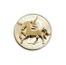 Load image into Gallery viewer, New 14k yellow gold unicorn full body pendant charm shiny gift fine jewelry 1g