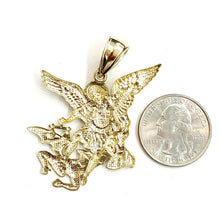 Load image into Gallery viewer, New 10k yellow gold saint Michael pendant charm fine religious gift jewelry 7g
