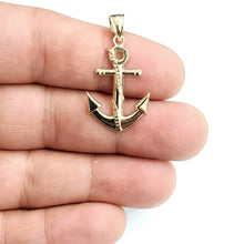 Load image into Gallery viewer, New 14k yellow Gold anchor Pendant polished charm gift fine jewelry 1.7g