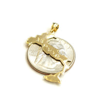 Load image into Gallery viewer, 14k yellow gold ITALIA ITALY outline map pendant charm gift fine jewelry 1.5g