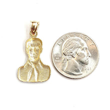 Load image into Gallery viewer, 14k two tone gold Jesus Malverde Narco saint Sinaloa pendant fine jewelry 2.2g
