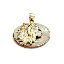 Load image into Gallery viewer, New 14k solid yellow Gold Chief face head Pendant fine jewelry 2.6g