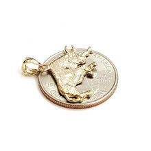 Load image into Gallery viewer, 14k yellow solid Gold taurus bull zodiac Pendant charm fine gift jewelry 2.2g