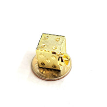 Load image into Gallery viewer, 10k yellow Gold 3D dice Pendant charm gamble Vegas gift sport fine jewelry 6.6g