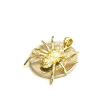 Load image into Gallery viewer, New 14k yellow Gold solid Spider Pendant charm spooky gift fine jewelry 2.9g