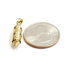 Load image into Gallery viewer, 14k yellow gold 3D mezuzah star of David kabbalah Jewish torah pendant 3.1g