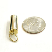 Load image into Gallery viewer, 10k yellow gold 3D Urn pendant For Cremation Ashes Cylinder fine jewelry 6.2g