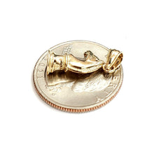 Load image into Gallery viewer, 14k yellow Gold tiny 3D horse chess piece Pendant charm gift fine jewelry 2g