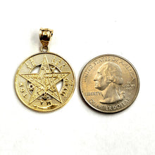 Load image into Gallery viewer, 14k yellow Gold 0.98" Round Tetragrammaton Protection Pendant Fine jewelry 5g
