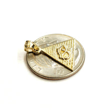 Load image into Gallery viewer, 14k yellow solid Gold Egyptian pyramid eye of Horus Pendant fine jewelry 1.6g