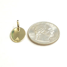 Load image into Gallery viewer, 14k Yellow Gold solid tiny oval name tag engravable Pendant charm shiny 1.5g
