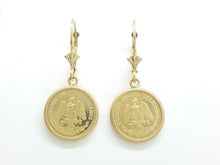 Load image into Gallery viewer, 14k yellow Gold coin Earrings lever Back fine gift jewelry for women 4.3g